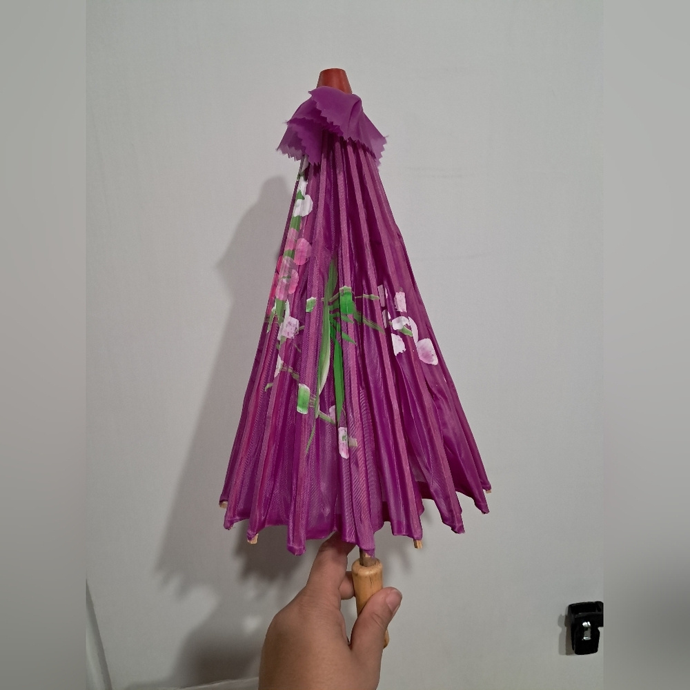 Purple Parasol with Floral Design